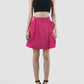 Flat hibiscus pink mini skirt